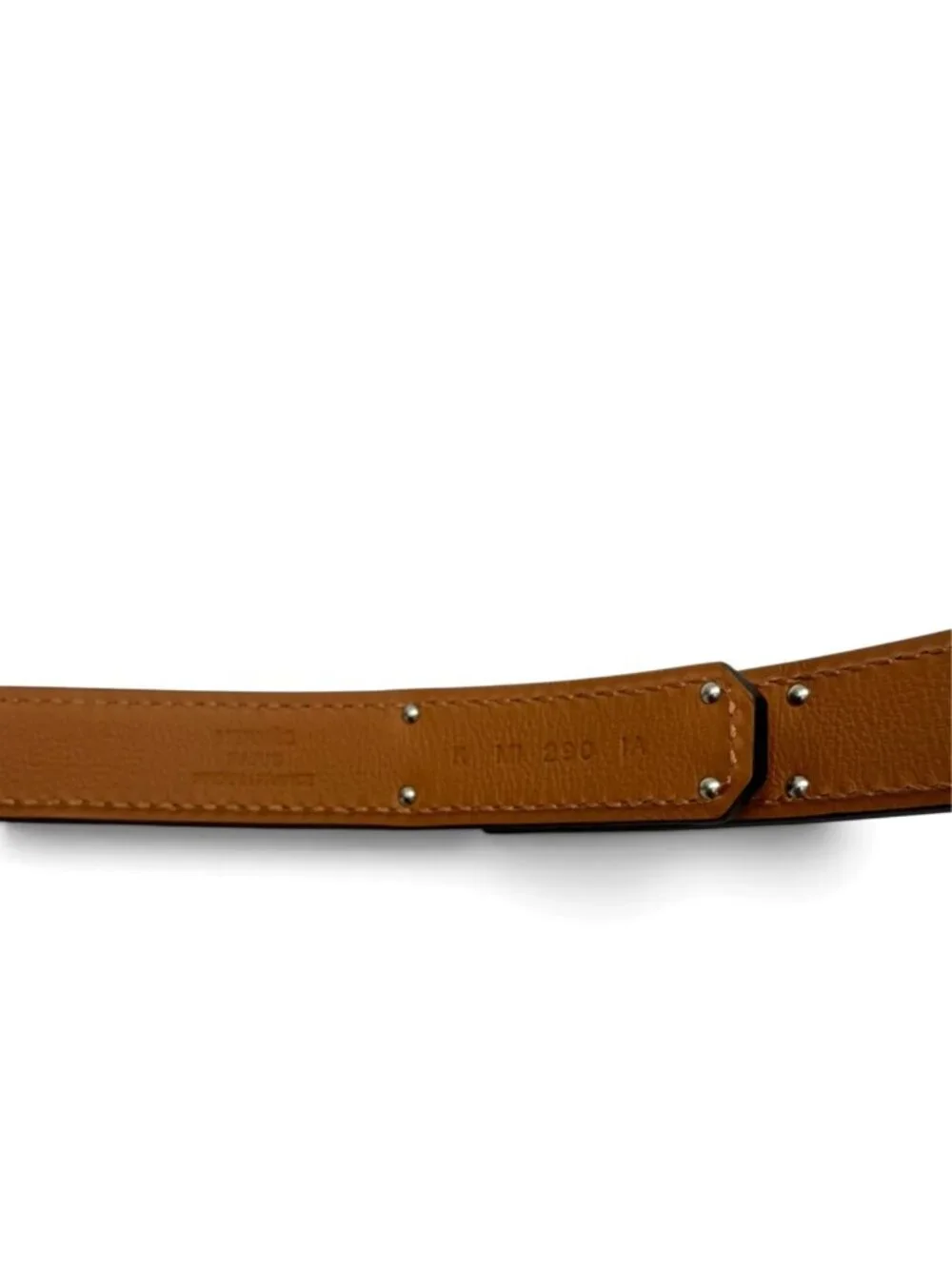 HERMES Metallic Leather Kelly 18 Adjustable Belt With Silver Hardware